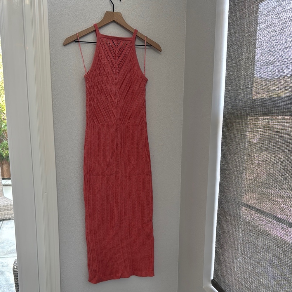 Old Navy Pink Ribbed Sleeveless Halter Maxi Dress - Picture 4 of 4
